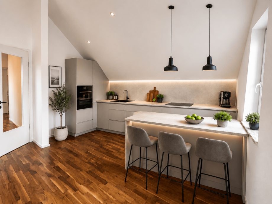 Kochen Visualisierung Dachgeschosswohnung Geretsried