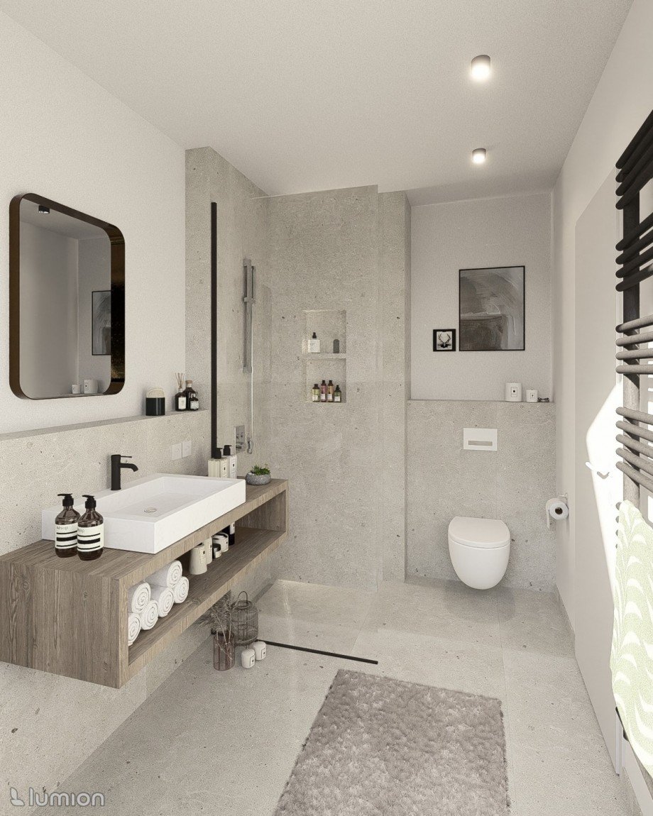 Beispiel Bad (Visualisierung) Etagenwohnung Dachau