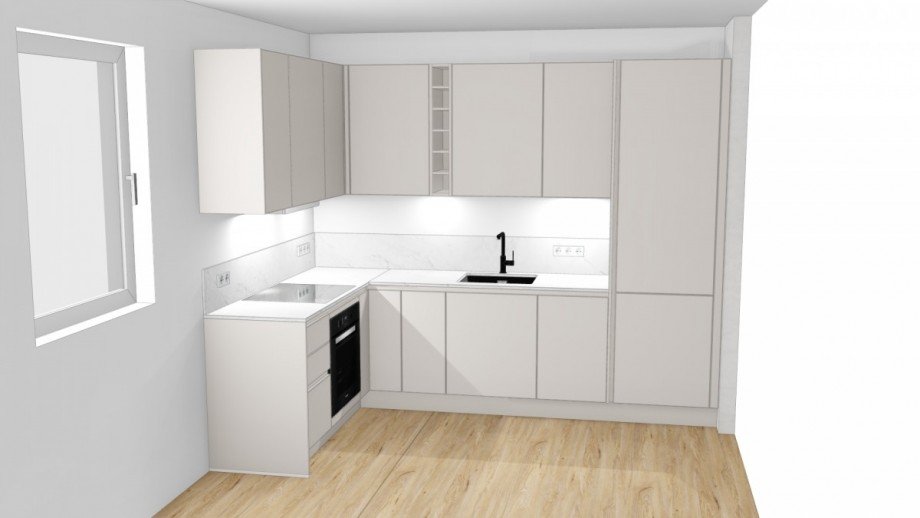 K�che Visualisierung Terrassenwohnung Dachau