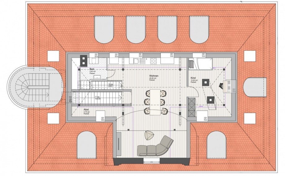 Grundriss Atelier Wohnung M�nchen