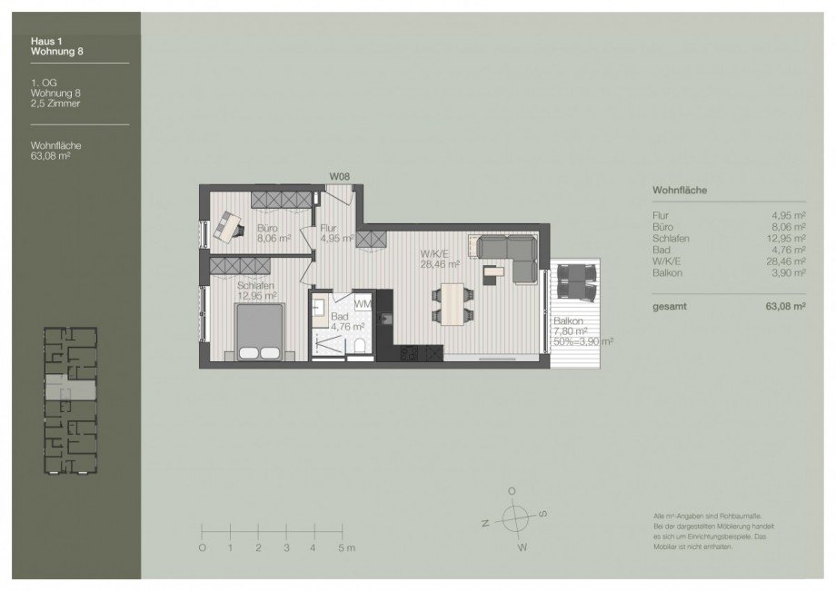 Grundriss 8 Etagenwohnung Dachau