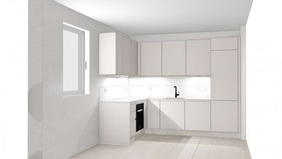 Einbauk�che Visualisierung Etagenwohnung Dachau