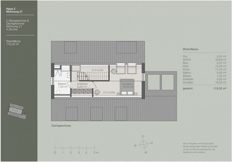 Grundriss 3. OG Wohnung Dachau