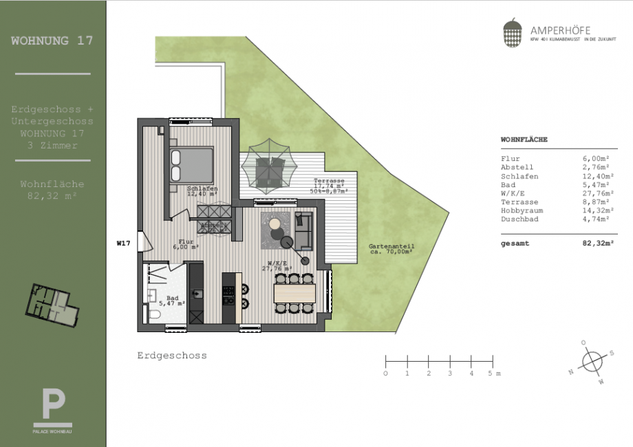 Grundriss 1 Terrassenwohnung Dachau