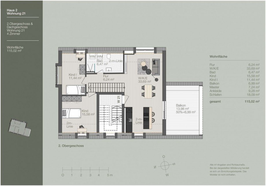 Grundriss 2. OG Wohnung Dachau