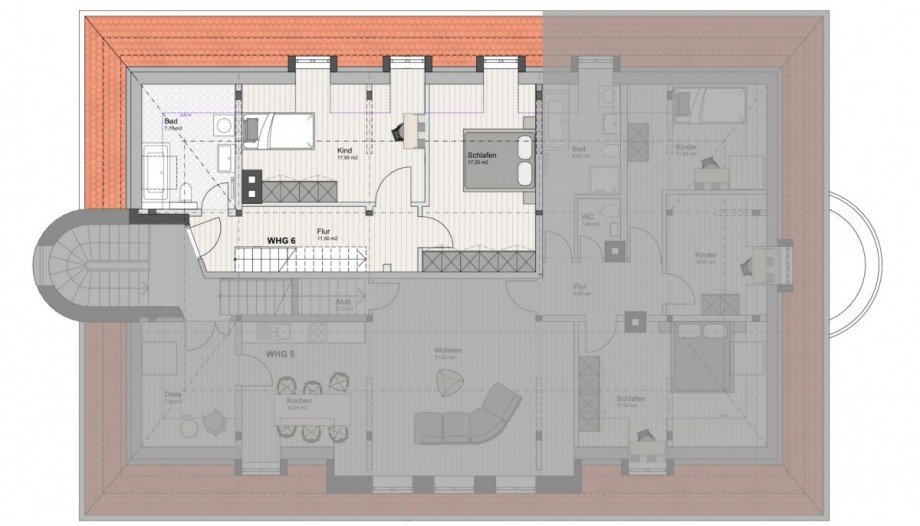 Grundriss 2. OG Wohnung M�nchen