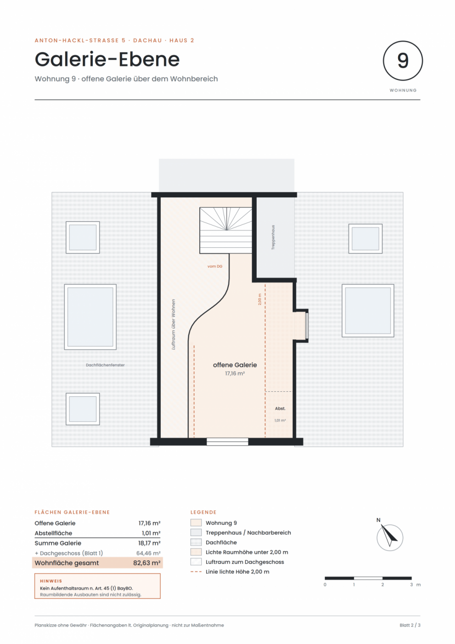 Grundriss_Galerie Dachgeschosswohnung Dachau